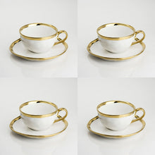 Load image into Gallery viewer, GOLD CUP &amp; SAUCER  (SET OF 4) 10OZ