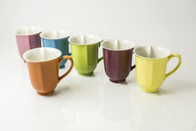 Load image into Gallery viewer, Set of 6 Assorted Glaze Heart Mugs 12oz