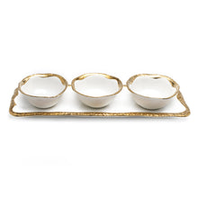Load image into Gallery viewer, 16&quot; RECTANGULAR PLATTER WITH 3 BOWLS