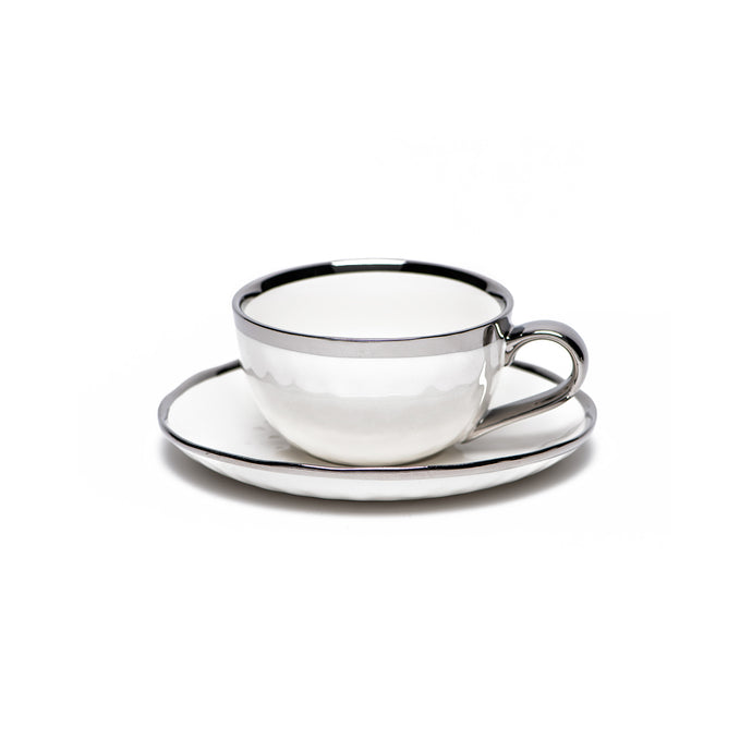 SILVER CUP & SAUCER  (SET OF 6) 4OZ