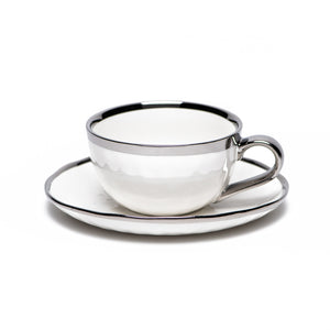 SILVER CUP & SAUCER  (SET OF 4) 10OZ