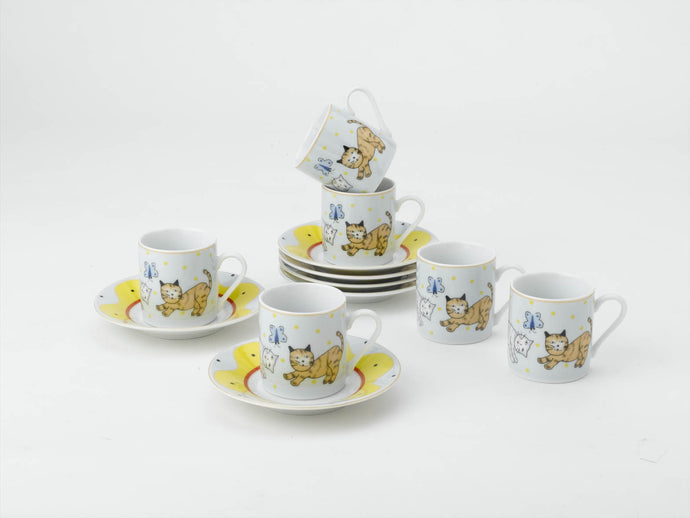 Cat Trio Cup and Saucer