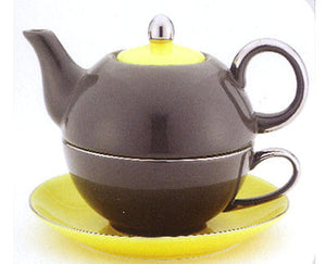 Dark Grey/Yellow Tea for One