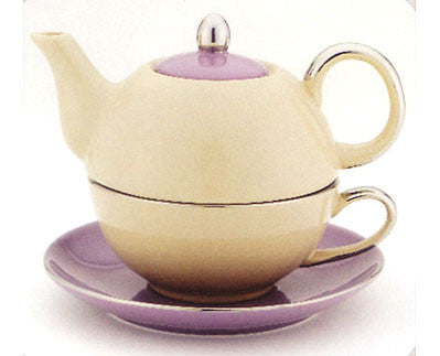 Beige/ Purple Tea for One