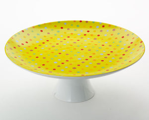 Polka Dot Footed Cake Platter
